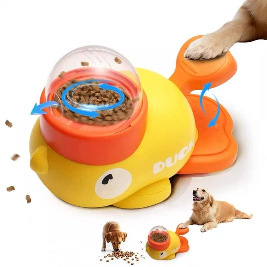 Fun Interactive Duck Treat Dispenser – Slow Feeder Training Toy for Dogs