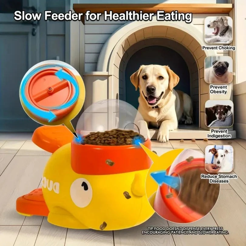 Fun Interactive Duck Treat Dispenser – Slow Feeder Training Toy for Dogs