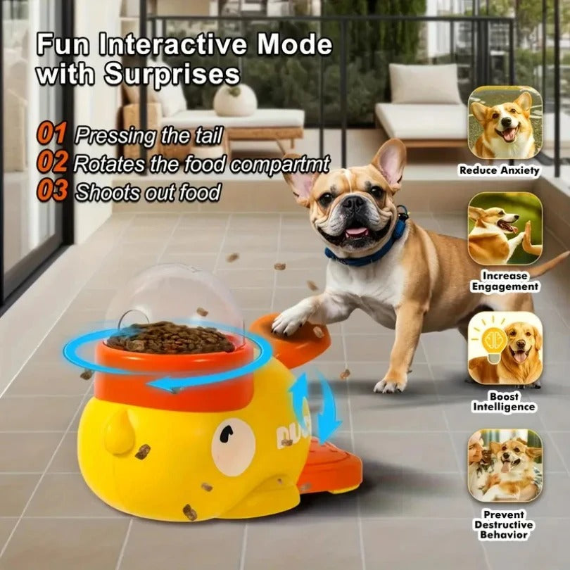 Fun Interactive Duck Treat Dispenser – Slow Feeder Training Toy for Dogs